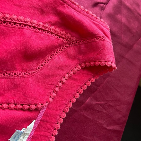 Boden Womens Sleeveless Linen Blouse Bright Pink Size 14 XL Travel lagenlook - Picture 7 of 8